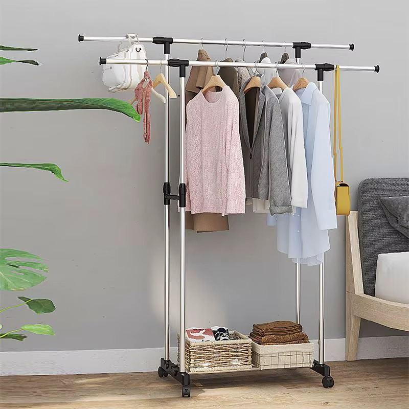 👚 Porte-vêtements multifonction – Double barre