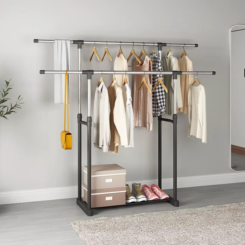 👚 Porte-vêtements multifonction – Double barre