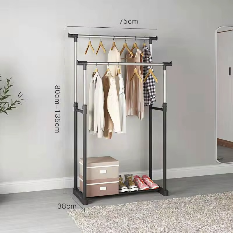 👚 Porte-vêtements multifonction – Double barre