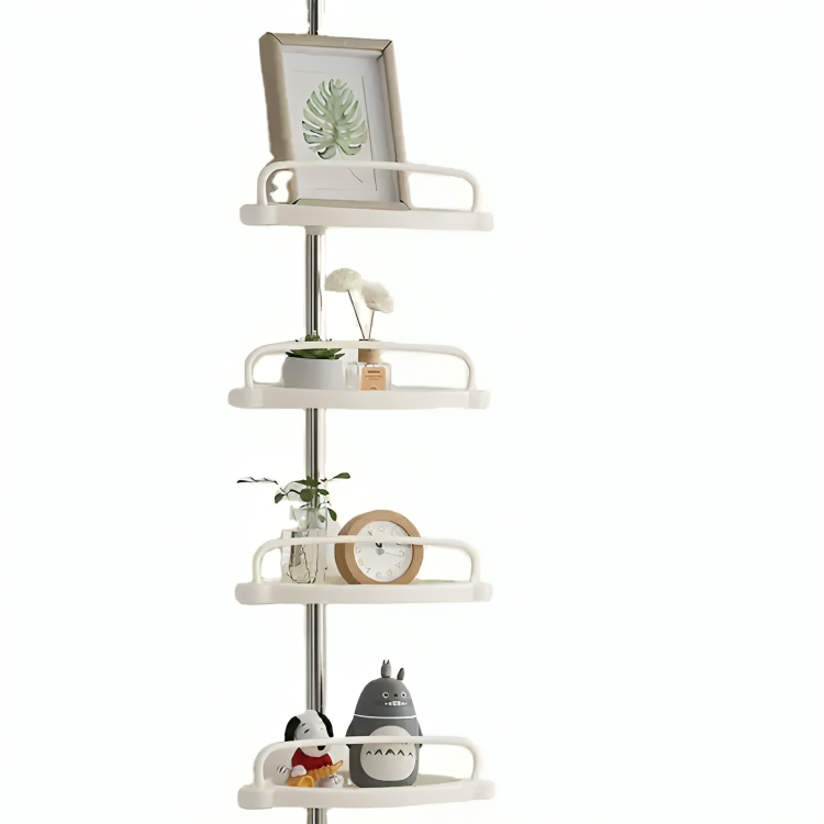 🛁 Étagère Télescopique d’Angle – Rangement Salle de Bain 4 Niveaux